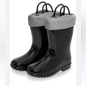 Kids Winter Rain Boots Warm Fleece Waterproof Wellies Mud Boots size 25 (9)